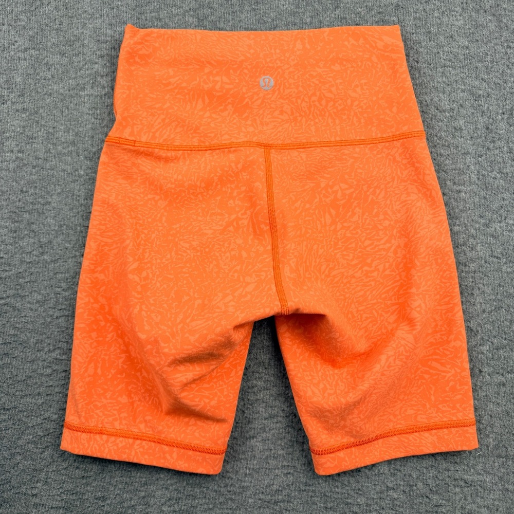 Lululemon Align High-Rise Short 8" Orange Embossed Pattern Size 4